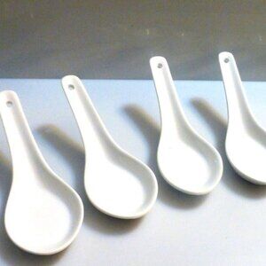 4x Royal Classic WON TON Soup SPOONS Durable Porcelain Chinse Spoons Japanese
